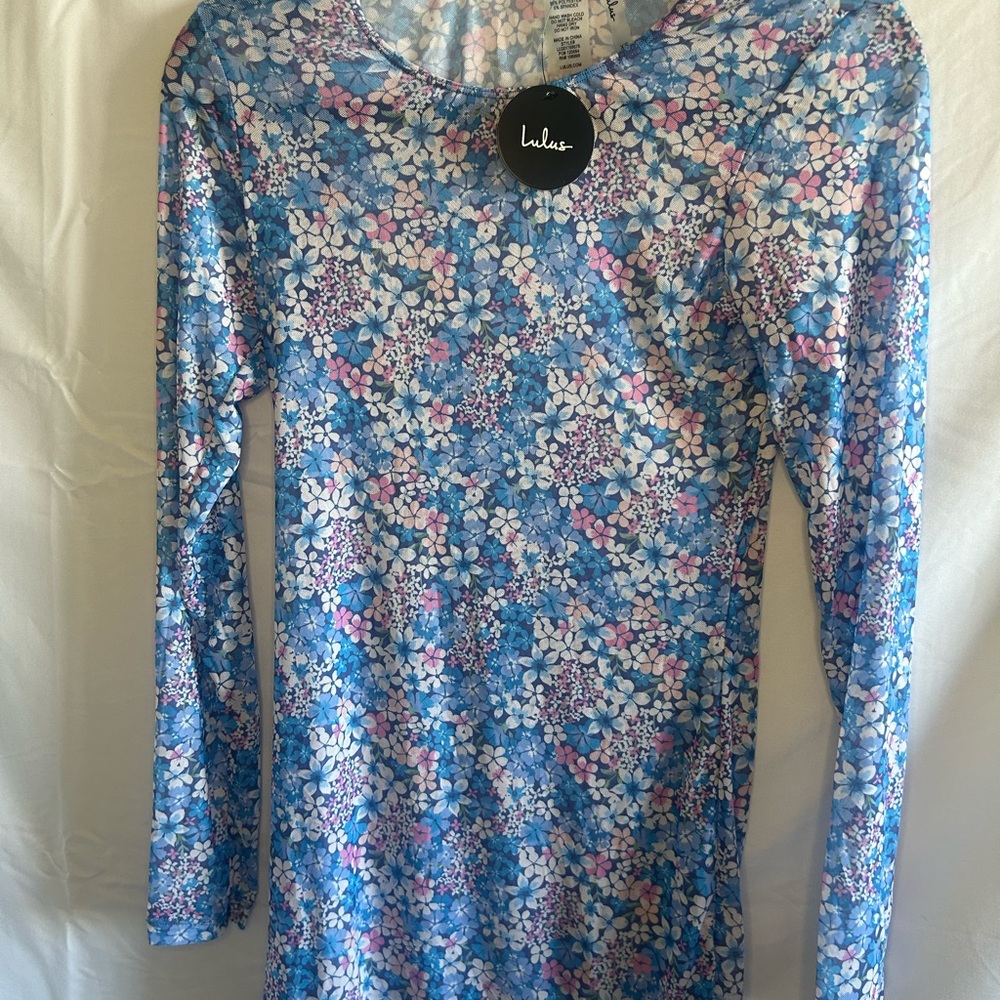 Lulu's Blue and Pink Floral Dress
